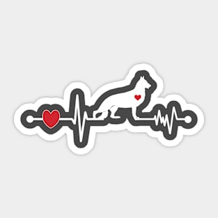 German Shepherd Heartbeat Sticker